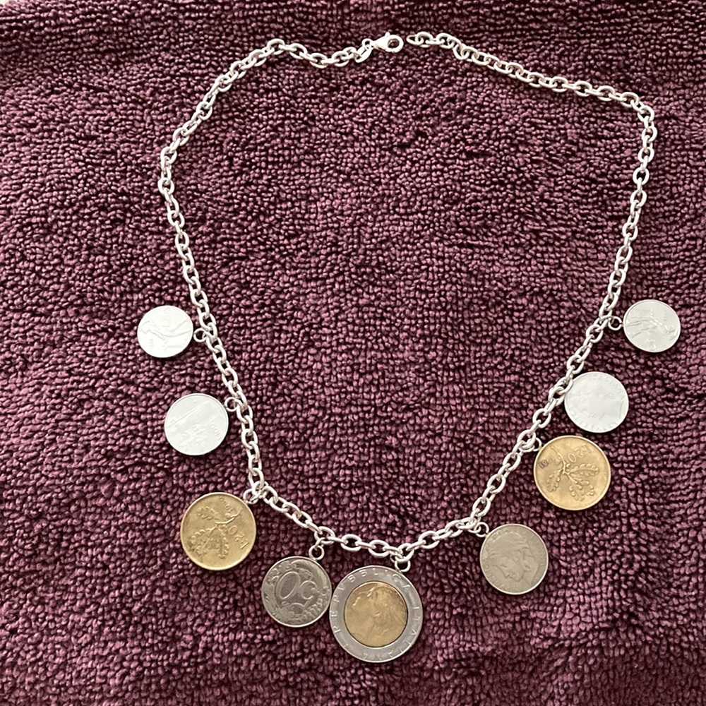 Sterling silver coin necklace